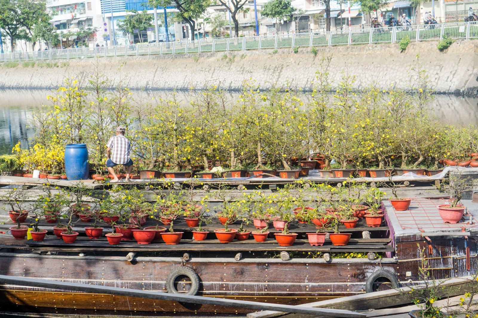 vietnam boat flower market