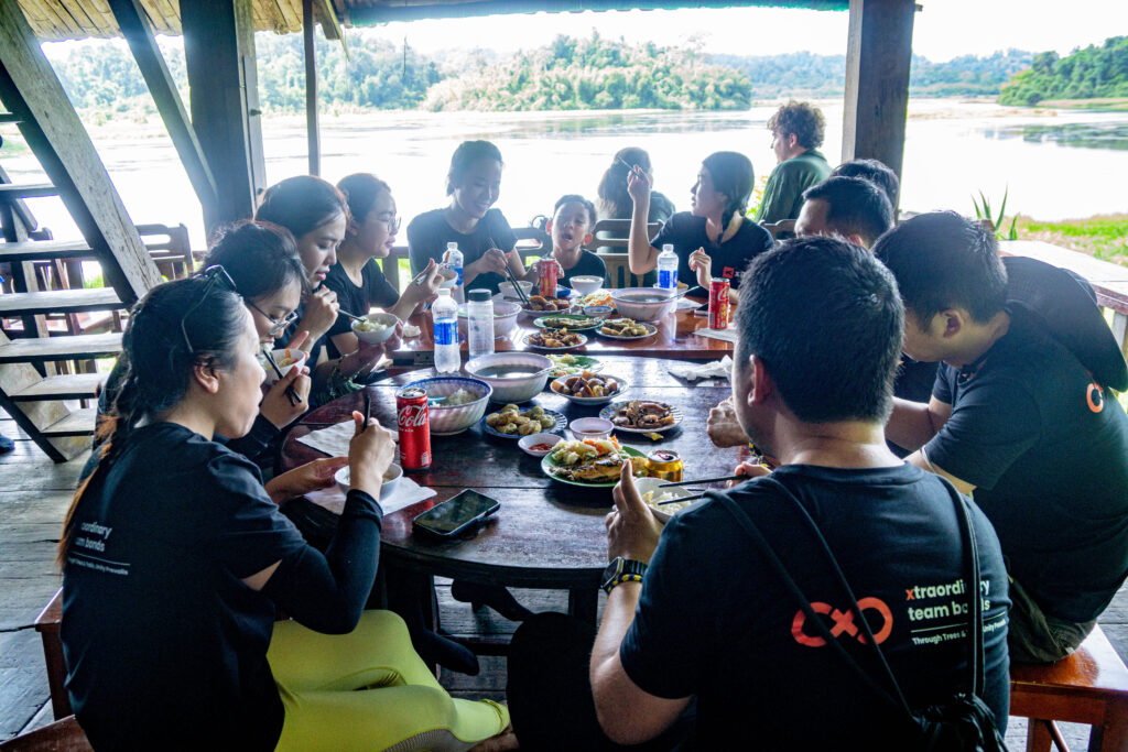 team lunch at Bau Sau - Nam Cat Tien