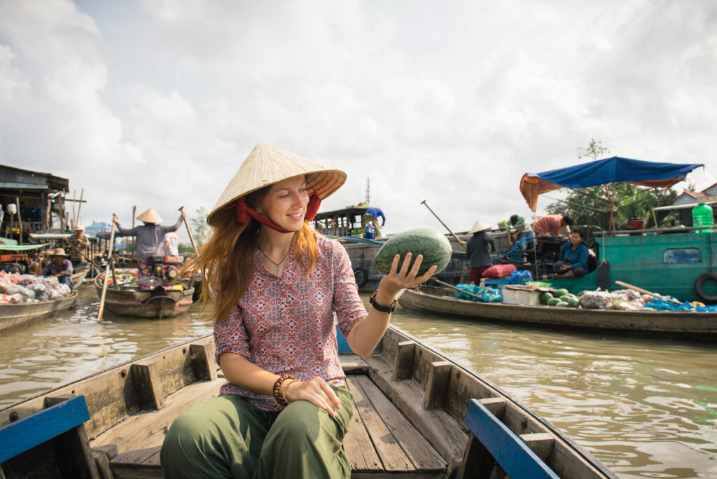 Floating markets in Vietnam 