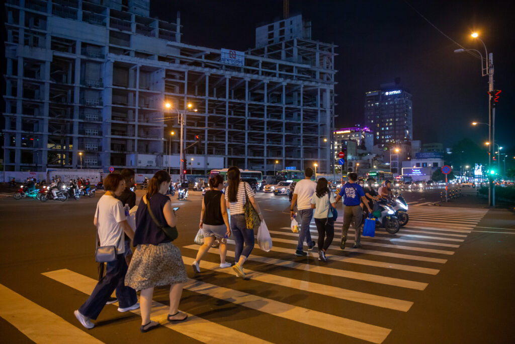 cross the road in ho chi minh vietnam