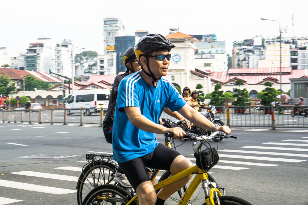 explore saigon train track and phu chau floating temple by cycling