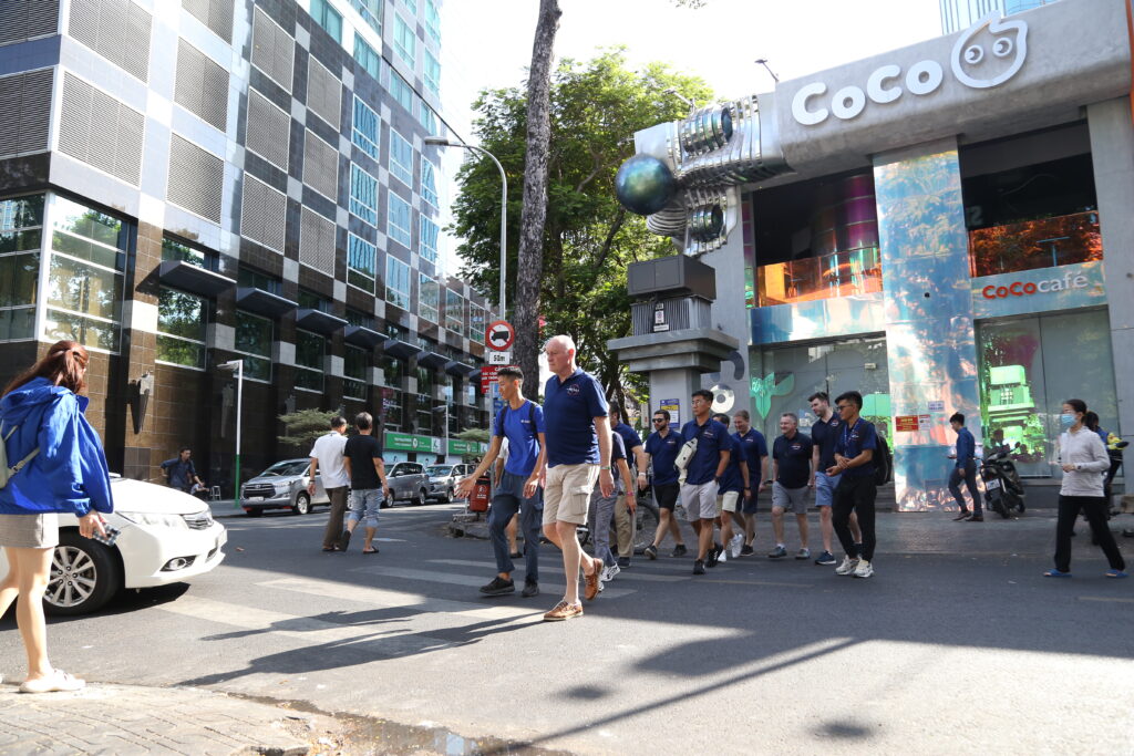 cross the road in Vietnam ho chi minh