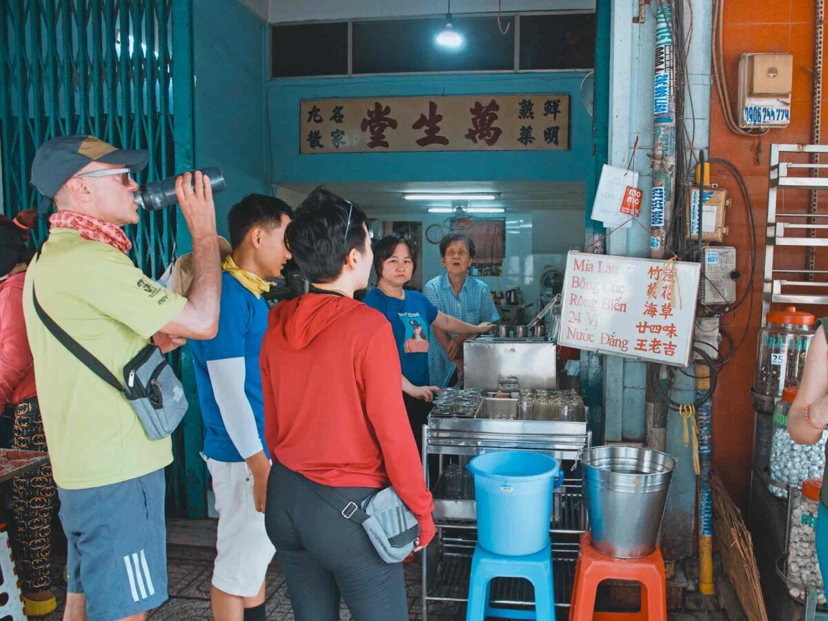 Travelers stop for herbal tea in Chinatown during one day in Ho Chi Minh City - Jackfruit