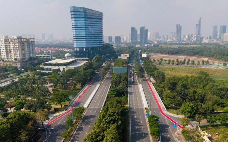 new cycling lane in Ho Chi Minh City