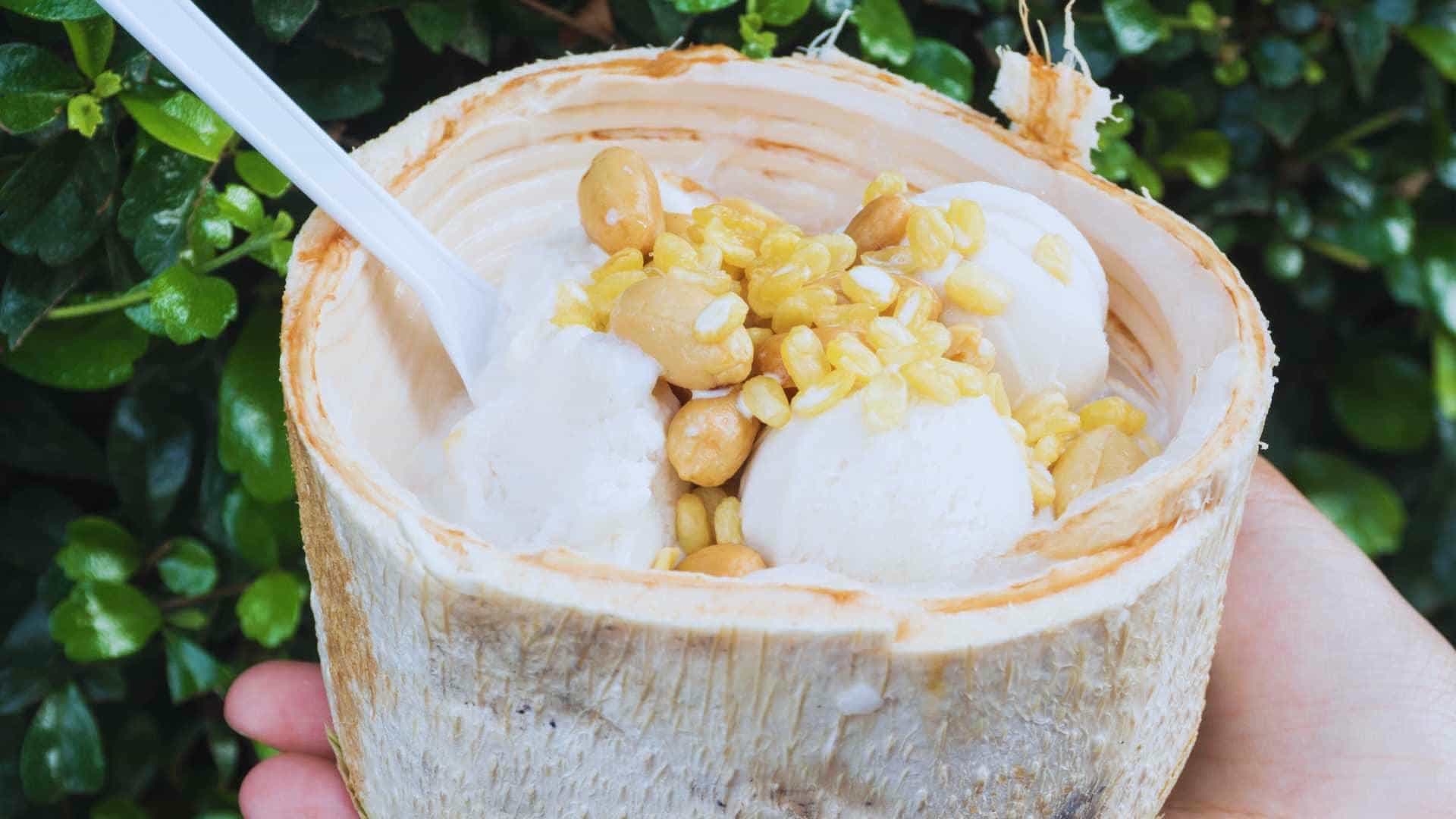Coconut icecream - A popular Vietnamese icecream flavor