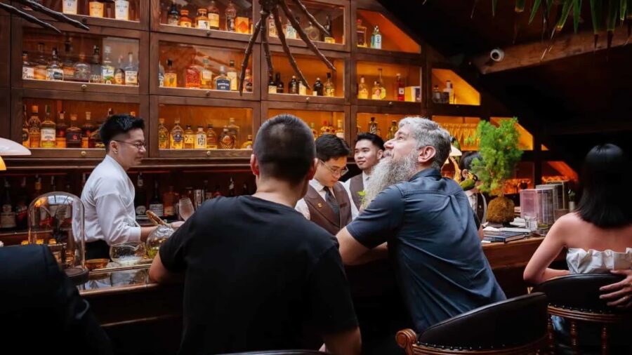 Interior space of one of the best cocktail bars in Hanoi