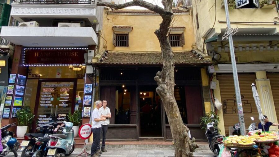 Ma May Hanoi Ancient House are facing the street in the Old Quarter