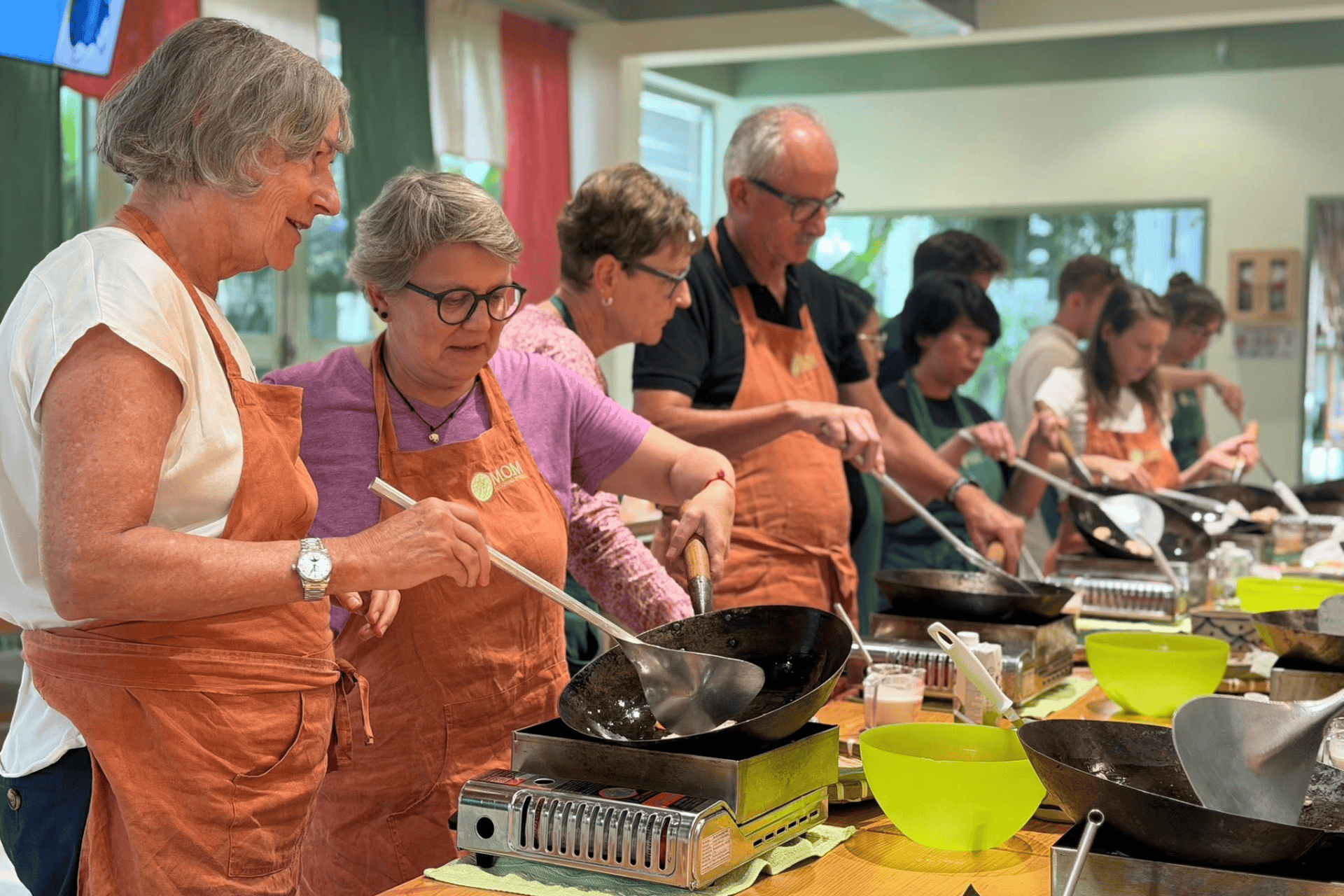 Hands-on cooking session at M.O.M Cooking Class