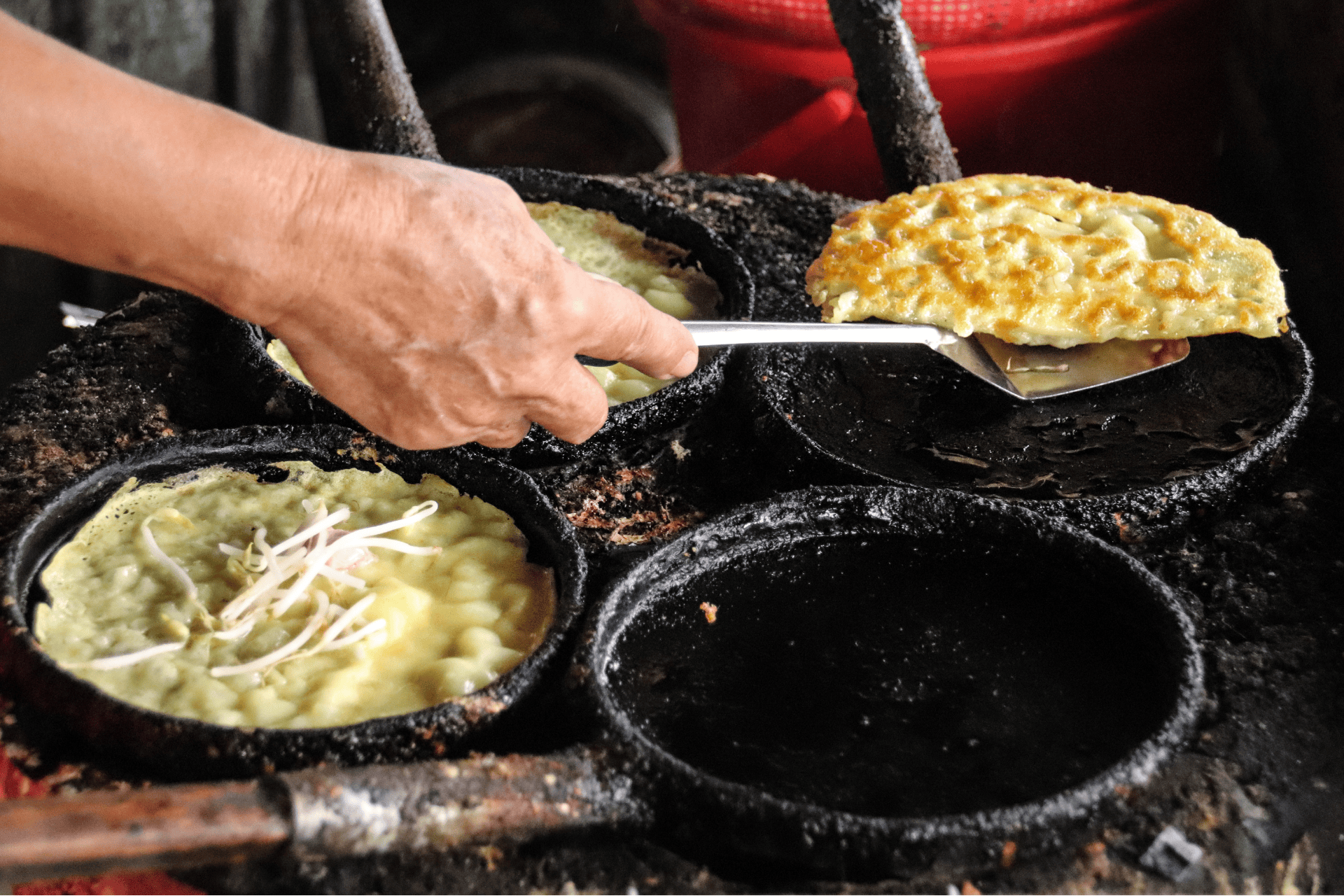 Best banh xeo in Saigon - Phan Rang Quan small thick Central-style crispy pancake - Jackfruit Adventure